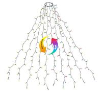 SALCAR 3 m di illuminazione per albero di Natale con anello e 10 ghirlande, 350 LED, per albero di Natale, da 210 cm a 350 cm, per interni ed esterni, decorazione natalizia, bianco caldo e colorato