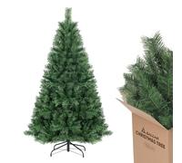 SALCAR Albero di Natale Artificiale 150 cm, Abete di Natale con Guanti e Supporto in Metallo, 408 Punte per Rami, Montaggio Rapido, Ignifugo
