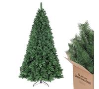 SALCAR Albero di Natale Artificiale 210 cm, Abete di Natale con Guanti e Supporto in Metallo, 868 Punte per Rami, Montaggio Rapido, Ignifugo