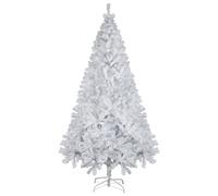 SALCAR Albero di Natale Artificiale Bianco 210 cm, Abete di Natale con Guanti e Supporto in Metallo, 1025 Punte per Rami, Montaggio Rapido, Ignifugo