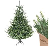 SALCAR - Albero di Natale artificiale da 1,8 m, pieghevole, in PVC e PE, supporto in metallo