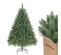 SALCAR Albero di Natale artificiale da 150 cm, con 458 punte, abete verde nordman con sistema pieghevole, ca. 106 cm di diametro