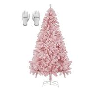SALCAR Albero di Natale Artificiale Rosa 180cm, Abete di Natale con Guanti e Supporto in Metallo, 735 Punte per Rami, Montaggio Rapido, Ignifugo
