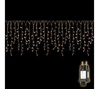 SALCAR Catena luminosa a LED per esterni, 200 luci per finestre, 8 m, luci natalizie (5 m di catena luminosa + cavo di alimentazione da 3 m), interno 31 V con 8 modalità di illuminazione e funzione