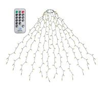 SALCAR - Catena di luci per albero di Natale, 2 m, con anello e 12 ghirlande, 420 LED, con telecomando, impermeabile, per albero di Natale da 150 cm a 240 cm, colore bianco caldo
