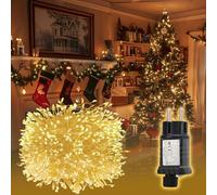 SALCAR Catena luminosa a 200 LED, 5 m, in filo di rame, impermeabile, con 8 modalità, timer e memoria, per esterni, giardino, albero di Natale, matrimonio, bianco caldo