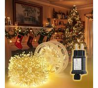 SALCAR Catena luminosa a 600 LED, 15 m, in filo di rame, impermeabile, con 8 modalità, timer e memoria, per esterni, giardino, albero di Natale, matrimonio, bianco caldo