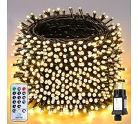 SALCAR Catena luminosa con 1330 LED, 80 m, per albero di Natale, 31 V, per esterni, con telecomando, impermeabile, 8 modalità e memoria per interni, giardino, balcone, albero di Natale, bianco caldo