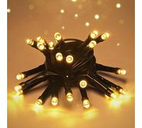 SALCAR Ghirlanda di luci LED per esterni, USB, 2 m, 20 LED, luci per albero di Natale all'aperto, impermeabile, per interni ed esterni, albero di Natale, giardino, feste, bianco caldo