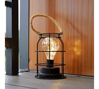 Lanterna a LED SALCAR con filo di rame, lampada a 20 LED con manico in corda, alimentata da USB o lampada da scrivania a batteria - colore bianco caldo