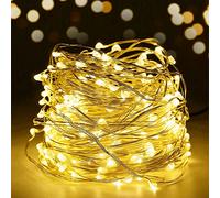 SALCAR LED guirlande lumineuse de 10 mètres / 33 Ft 100 diodes à l'intérieur du fil de cuivre Micro USB pour les fêtes de Noël Party Decorating (blanc chaud)