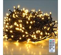 SALCAR Led Stringa 40m 640 Leds, Led Catena di Luci con 8 Modi IP44 Impermeabile Interni ed Esterni, Led Catena Luminosa Natale per Balcone, Salotto, Giardino, Matrimonio, Compleanni, Bianco caldo
