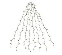 SALCAR Luci Albero di Natale, 1,5M 8 Fili 200 LED Luci Decorazione Natale per Albero con Anello, 8 Modalità, Impermeabile IP44 Luminarie Natalizie Cascata per Interno Esterno, Bianco Caldo