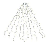 SALCAR Luci Albero Natale, 3M 10 Fili 350 LED Luci Decorazione Natale per Albero con Anello, 8 Modalità, Impermeabile IP44 Luminarie Natalizie Cascata per Interno Esterno, Bianco Caldo