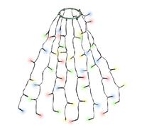 SALCAR Luci Albero Natale a Cascata Decorazione 0,6 m 48 LEDs, Multicolore | 8 modalità, timer e memoria, impermeabile ip44, 8 fili da 0,6 m per mini alberi di natale da 60 a 90 cm