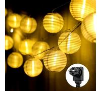 SALCAR Luci LED per 80 er lanterna 20m + cavo di alimentazione 3m, alimentatore di sicurezza 31V led Catena Luminosa 8 modalità di illuminazione con funzione di memoria - bianco caldo