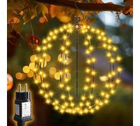 SALCAR Luci natalizie a LED per esterni, 30 cm, 120 LED, impermeabili, 8 modalità, con timer, funzione di memoria, per giardino, feste, interni, soggiorno, bianco caldo