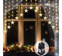 SALCAR Tenda Luminosa Stelle Led, 3m 222 LED Tenda Luci, Tenda della Stringa con Timer, IP44 Impermeabile Stell Natal Decorazion per Balcone Salott, Interni, Esterni