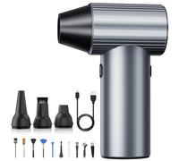 SALCAR X7, Soffiatore di Polvere, Grigio Ventilatore Elettrico Portatile, 3 Velocità con Autonomia Ultra Lunga - Spray ad Aria Elettrica per PC, Auto, Esterni e Casa