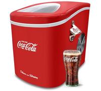Salco Macchina per cubetti di ghiaccio Coca-Cola SEB-14CC, rossa, cubetti di ghiaccio in 8-13 minuti, con apribottiglie COCA-COLA
