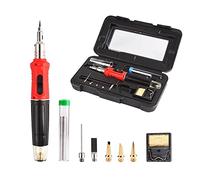 Saldatore, 10 in 1 kit di saldatura for a gas butano professionale alta qualità mini all'ingrosso(Rot)