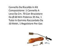 Saldatore a gas cannello bruciatore Leva Da Cm. 70 Ø 60 Mm Potenza 35 Kw DFL