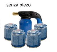 Saldatore a Gas Kemper Mini Bruciatore Fiamma ossidrica Cannello + 4 Cartucce
