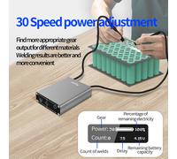 Saldatore a punti Schermo OLED regolabile a 30 marce 5000mAh Lipo include per saldatura a punti portatile con striscia di nichel massima 0,15 mm DH-30