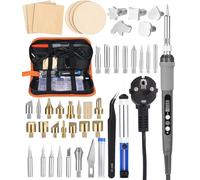 Saldatore a Stagno Kit, 60W saldatore pirografico Kit,Temperatura Regolabile 200°C-450°C con Interruttore ON/OFF,Punte di Saldatura, Filo per Saldatura, Pompa Dissaldante