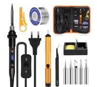 Saldatore a Stagno Kit 80W con Display LCD Regolabile 180-500°C Set Saldatore