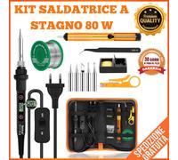 Saldatore a Stagno Kit 80W LCD Temperatura Regolabile 180-520℃ Saldatore Elettri