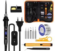 Saldatore a Stagno Kit 80W Professionale Con LCD, Interruttore On/Off,Temperatur