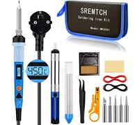 Saldatore a Stagno, SREMTCH 80W Saldatura Kit con Display LCD, Temperatura Regolabile 200℃〜450℃ Saldatore Professionale, Accessori Vari e Borsa per il Trasporto per la Manutenzione Elettronica
