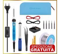 SALDATORE A STAGNO TEMPERATURA REGOLABILE 60W + KIT 2IN1 PUNTE OMAGGIO SALDATURA