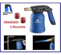 Saldatore bruciatore a 2 cartucce gas butano cannello fiamma ossidrica kemper g