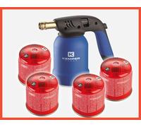 Saldatore Bruciatore a Gas Butano +4 Cartucce Cannello Kemper Fiamma Ossidrica