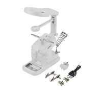 Saldatore Cordless Ricaricabile Tramite USB con 3 Lenti di Ingrandimento 10 Luci LED Clip con Rotazione a 360° Base e Custodie per Attrezzi per Riparazioni Elettroniche, Fai