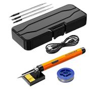 Saldatore Elettrico Con Ricarica Wireless USB, Portatile, Kit Di Strumenti Saldatura Microelettronica A Rapida Riscaldamento Preciso(Orange-piece set)