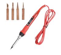 Saldatore Elettrico Da 80 W Con Temperatura Regolabile LCD, Strumento Di Saldatura, Riscaldatore In Ceramica, Testa Del Saldatore, Strumenti Di Riparazione For Saldatura Il Miglior Regalo(Red,SET 02)