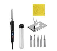 Saldatore Elettrico Display Digitale LCD Da 80 W Kit For Saldatore A Temperatura Regolabile Strumenti Di Rilavorazione Di Saldatura Il Miglior Regalo(Black KIT1)