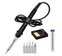 Saldatore Elettrico Professionale Con Display LED, Temperatura Regolabile Da 80 W, Kit Di Strumenti Riparazione Domestica For Dispositivi Elettronici Riscaldamento Preciso(Black suit)