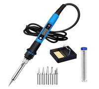 Saldatore Elettrico Professionale Con Display LED, Temperatura Regolabile Da 80 W, Kit Di Strumenti Riparazione Domestica For Dispositivi Elettronici Riscaldamento Preciso(Blue suit)