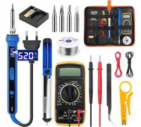 Saldatore Elettrico Professionale Kit,100W Saldatore a Stagno LED Temperatura Re