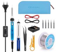 Saldatore Kit 60W 220V Kit di Saldatura a Stagno Professionale con Valigetta per Trasporto Per Vari usi e Riparazioni Kit saldatrici Fai da Te Bigiotteria Argento