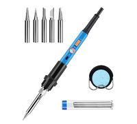 Saldatore Kit,60W Kit di Saldatura a Stagno Professionale Con interruttore ON/OFF,Temperatura Regolabile 220℃〜480℃ con 5 Punte per Saldatore per Manutenzione Saldare Piccoli Elettrodomestici