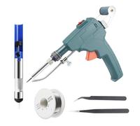 Saldatore, Kit saldatore con temperatura regolabile e pistola saldante ad alimentazione automatica dello stagno for lavori di saldatura riparazione,per DlY,Riparazione elettrodomestici(Black)