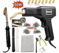 Saldatore per paraurti in plastica con cucitrice a caldo da 50 W Saldatore per paraurti in plastica 2 in 1 Strumenti per garage Kit di riparazione per paraurti per auto Pistola per saldatore in PVC