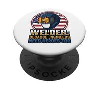 Saldatore perché gli ingegneri hanno bisogno di eroi troppo divertente commercio PopSockets PopGrip Adesivo