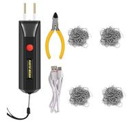 Saldatore Pistola Riparazione Macchina Kit di saldatura per plastica senza fili con 200 punti metallici, kit di saldatura per cucitrice per plastica a batteria con ricarica USB-C(Black-Kit-With-Tool)