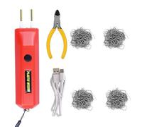 Saldatore Pistola Riparazione Macchina Kit di saldatura per plastica senza fili con 200 punti metallici, kit di saldatura per cucitrice per plastica a batteria con ricarica USB-C(Red-Kit-With-Tool)